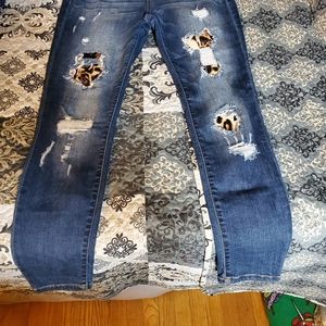 Judy Blue Leopard distressed jeans
